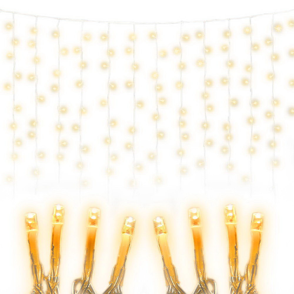Festive Glow 600LED Warm White Christmas Curtain Lights 6X3M