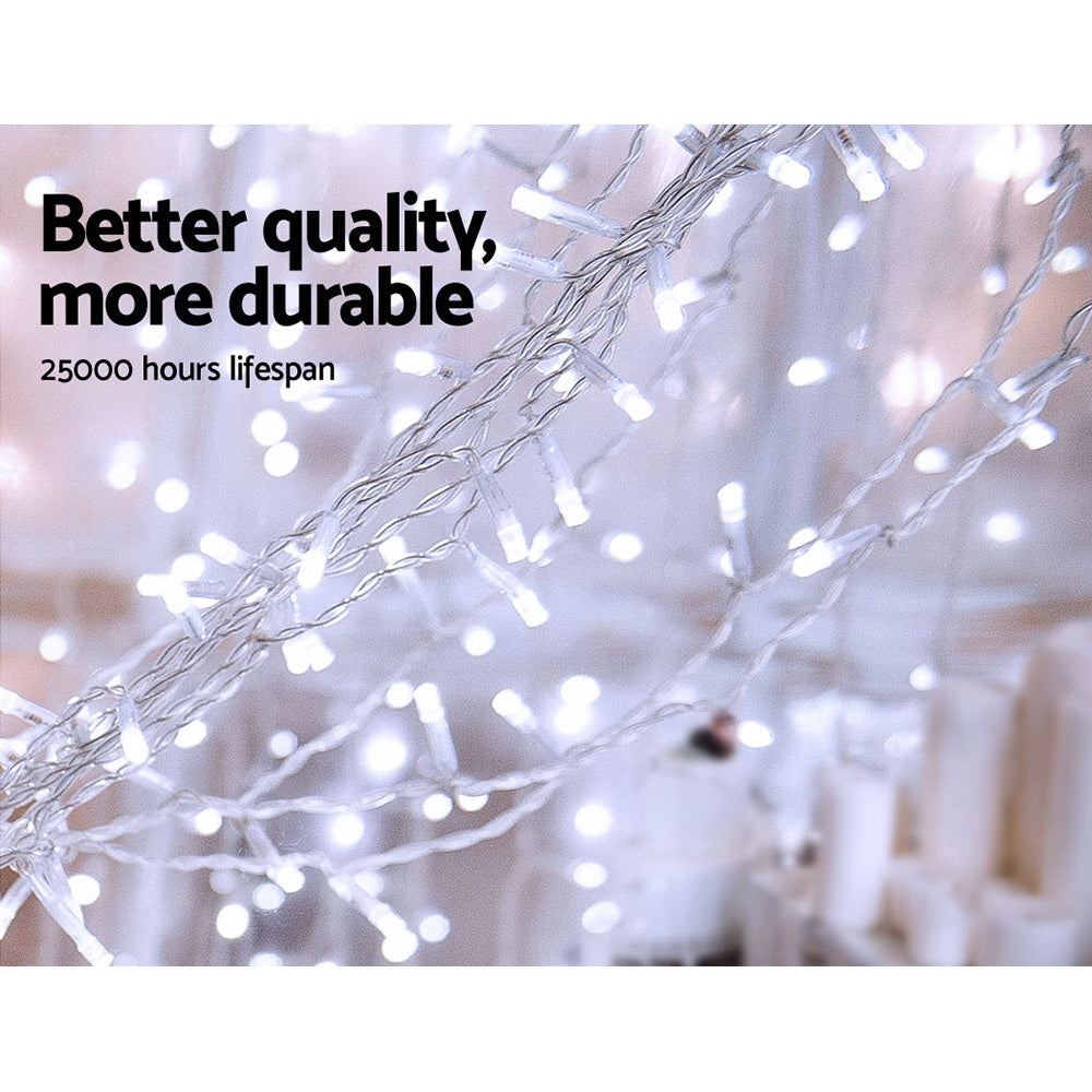 600 LED Jingle Jollys Christmas Curtain Lights - 6x3m Fairy String Light for Parties and Weddings