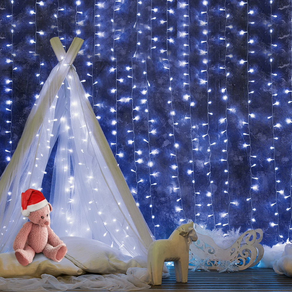 600 LED Jingle Jollys Christmas Curtain Lights - 6x3m Fairy String Light for Parties and Weddings
