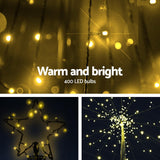 Jingle Jollys Christmas Tree 3.6M 400 LED Xmas Trees With Lights Warm White - Top-Down View