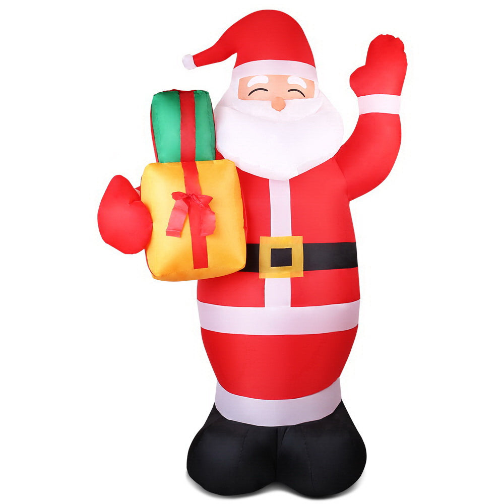 Giant 2.4M LED Illuminated Santa Claus Inflatable for Christmas Festivities