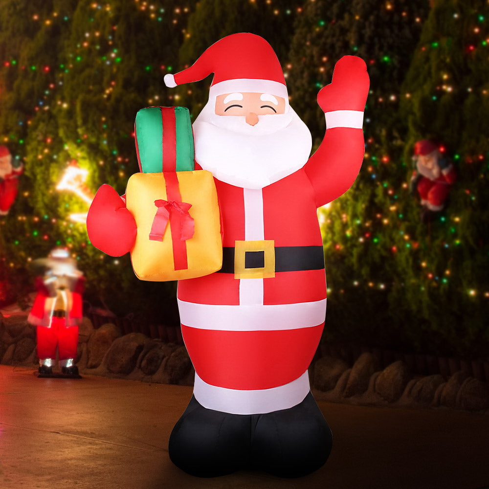 Giant 2.4M LED Illuminated Santa Claus Inflatable for Christmas Festivities