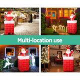 Jingle Jollys Christmas Inflatable Santa Pop Up 1.8M Illuminated Decorations - Side View