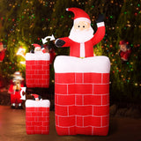 Jingle Jollys Christmas Inflatable Santa Pop Up 1.8M Illuminated Decorations - Close-Up Angle