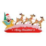 Jingle Jollys 2.8M Inflatable Santa Sleigh with Reindeer - Festive Outdoor Decoration