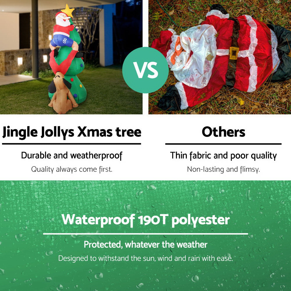 Festive Inflatable Santa Caught in the Act with Dog - 1.8M Christmas Decor