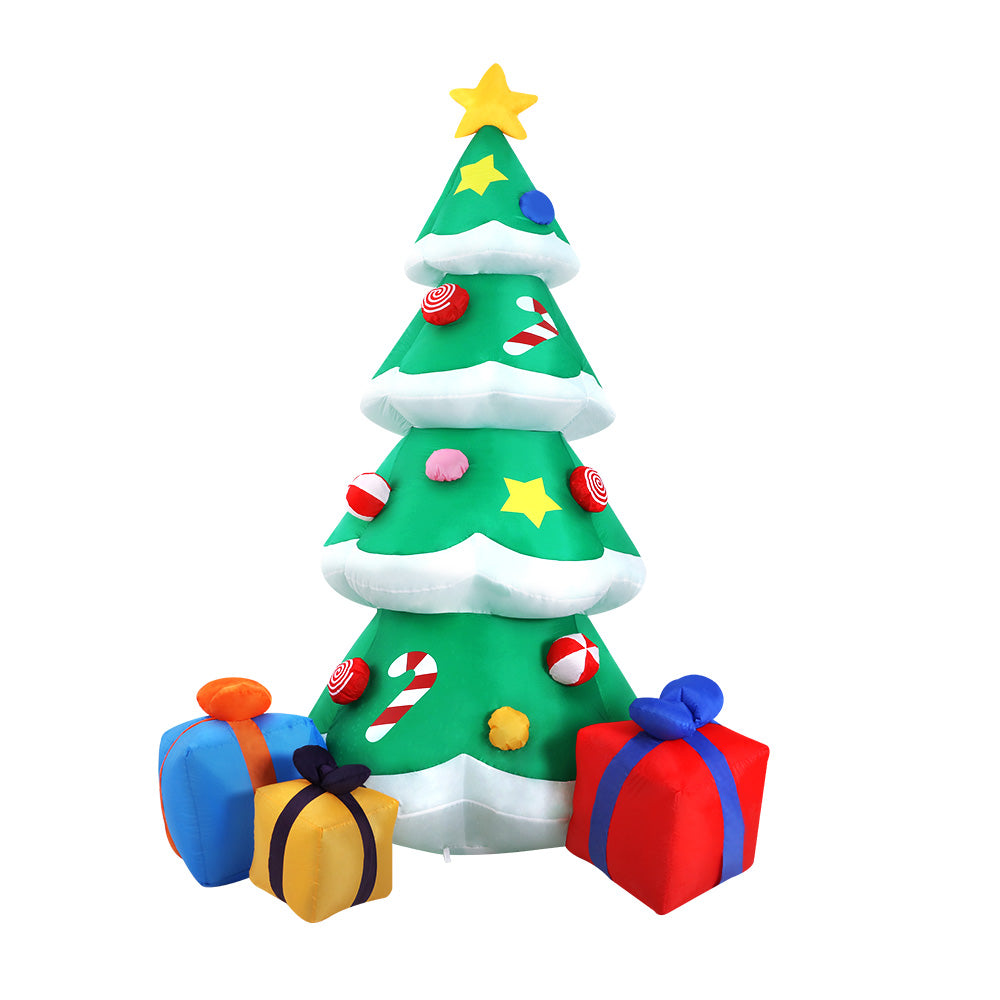 Jingle Jollys 3M Christmas Inflatable Tree with Colorful LED Lights and Laser Projection for Outdoor Holiday Decor