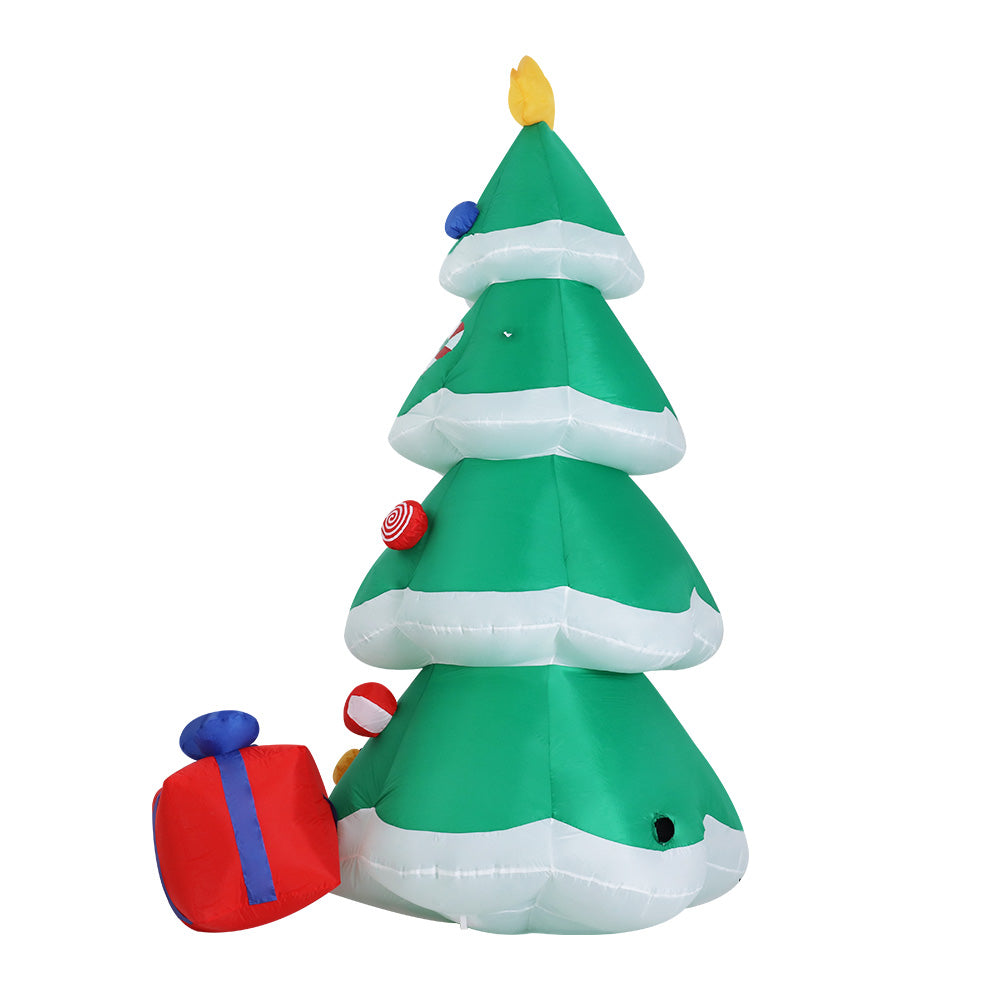 Jingle Jollys 3M Christmas Inflatable Tree with Colorful LED Lights and Laser Projection for Outdoor Holiday Decor