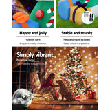 Jingle Jollys 3M Christmas Inflatable Tree with Colorful LED Lights and Laser Projection for Outdoor Holiday Decor - Close-Up Angle