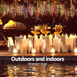 Jingle Jollys 500 LED Multicolour Icicle Lights - 20M Outdoor Fairy String for Christmas, Parties, and Weddings - Rear View