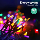 20M Christmas Lights Icicle Light 800 LED Multi-coloured Jingle Jollys