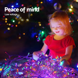 Multicolour 800 LED Christmas Icicle Lights with 8 Effects - 45-Degree Angle