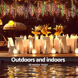 Multicolour 800 LED Christmas Icicle Lights with 8 Effects - Rear View