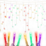Multicolour 800 LED Christmas Icicle Lights with 8 Effects - Low Angle