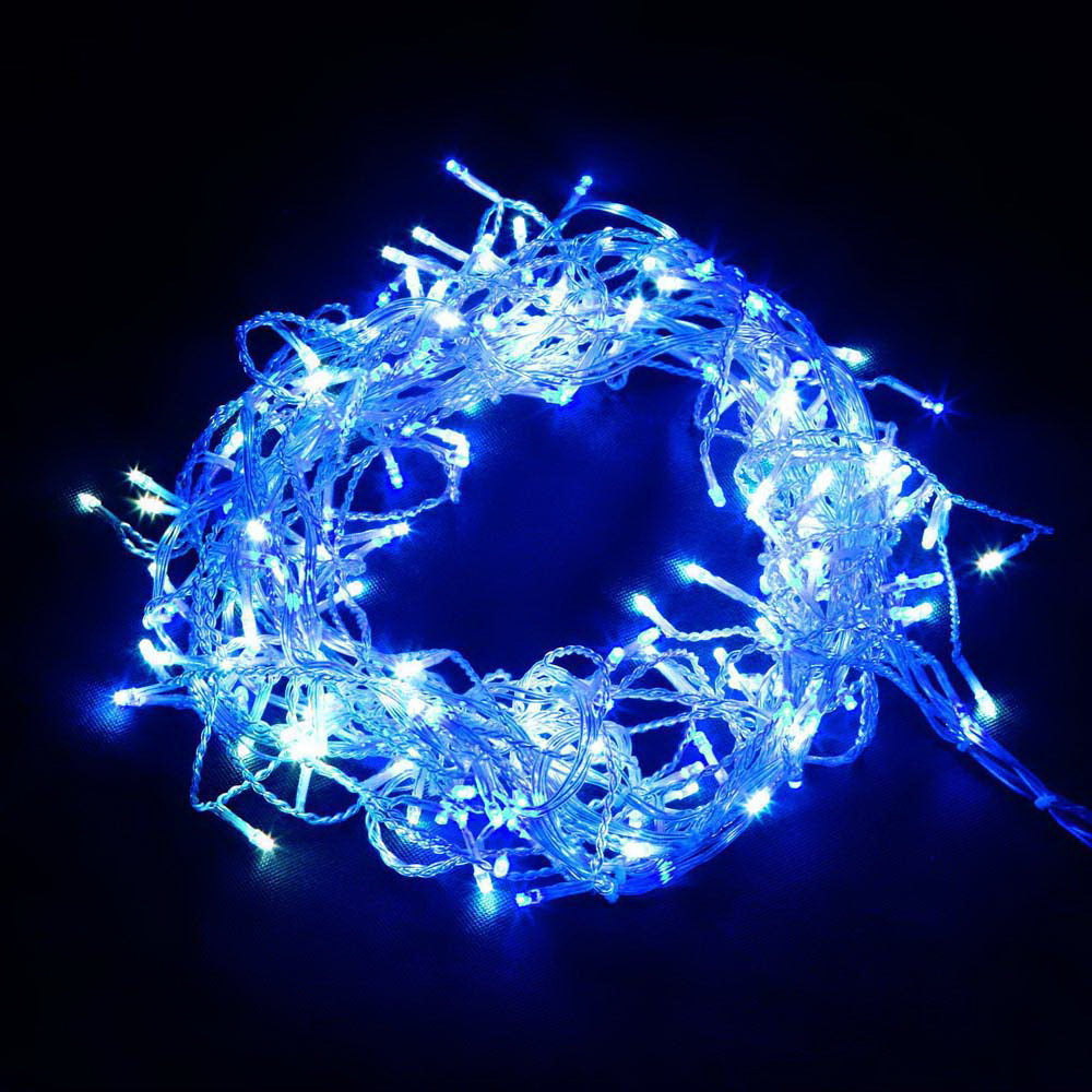 Twinkling 800 LED Blue and White Christmas Icicle Lights with 8 Lighting Effects