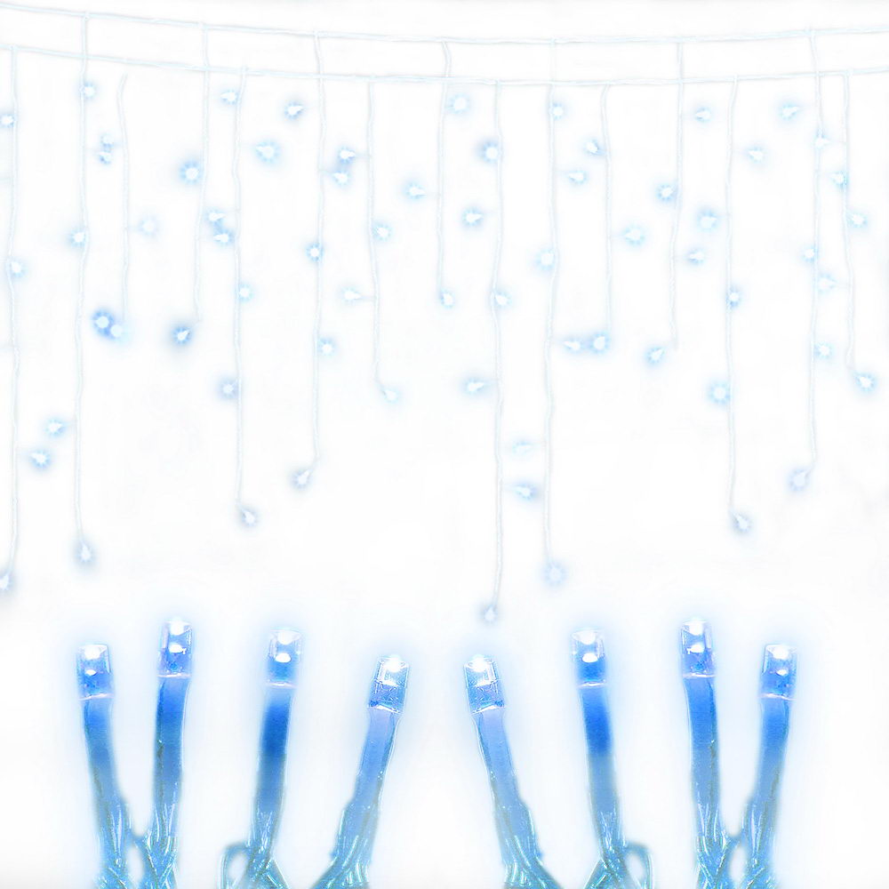 Twinkling 800 LED Blue and White Christmas Icicle Lights with 8 Lighting Effects
