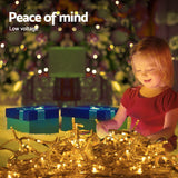 800 Ultra-Bright Warm White LED Christmas Icicle Lights with 8 Lighting Effects - 45-Degree Angle