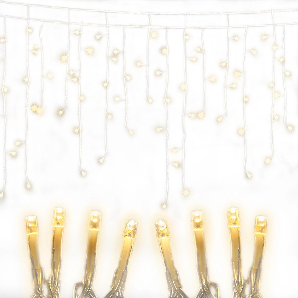 800 Ultra-Bright Warm White LED Christmas Icicle Lights with 8 Lighting Effects