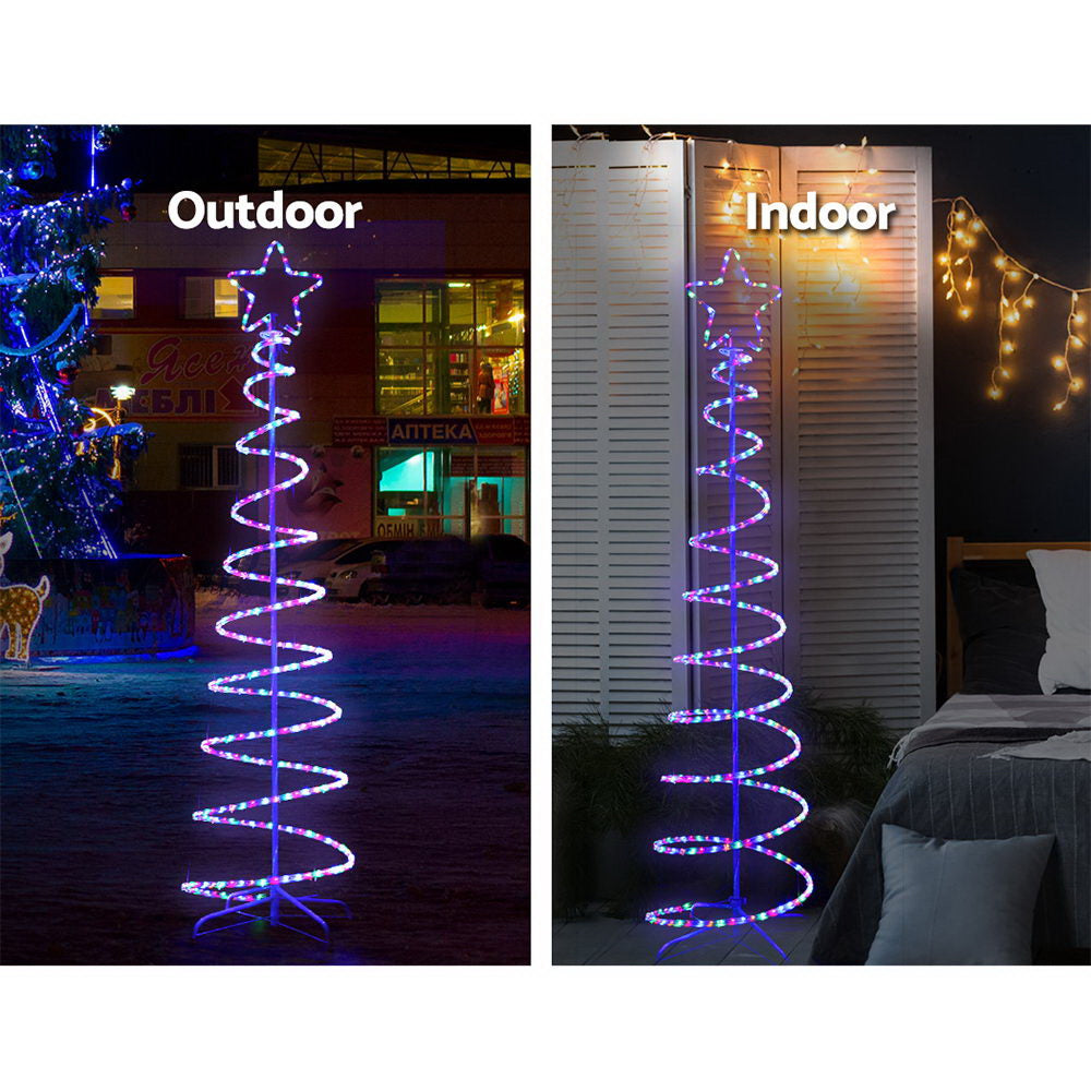 Colorful Waterproof LED Christmas Tree Motif Light - 1.88M Jingle Jollys Design