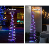 Colorful Waterproof LED Christmas Tree Motif Light - 1.88M Jingle Jollys Design - Side View