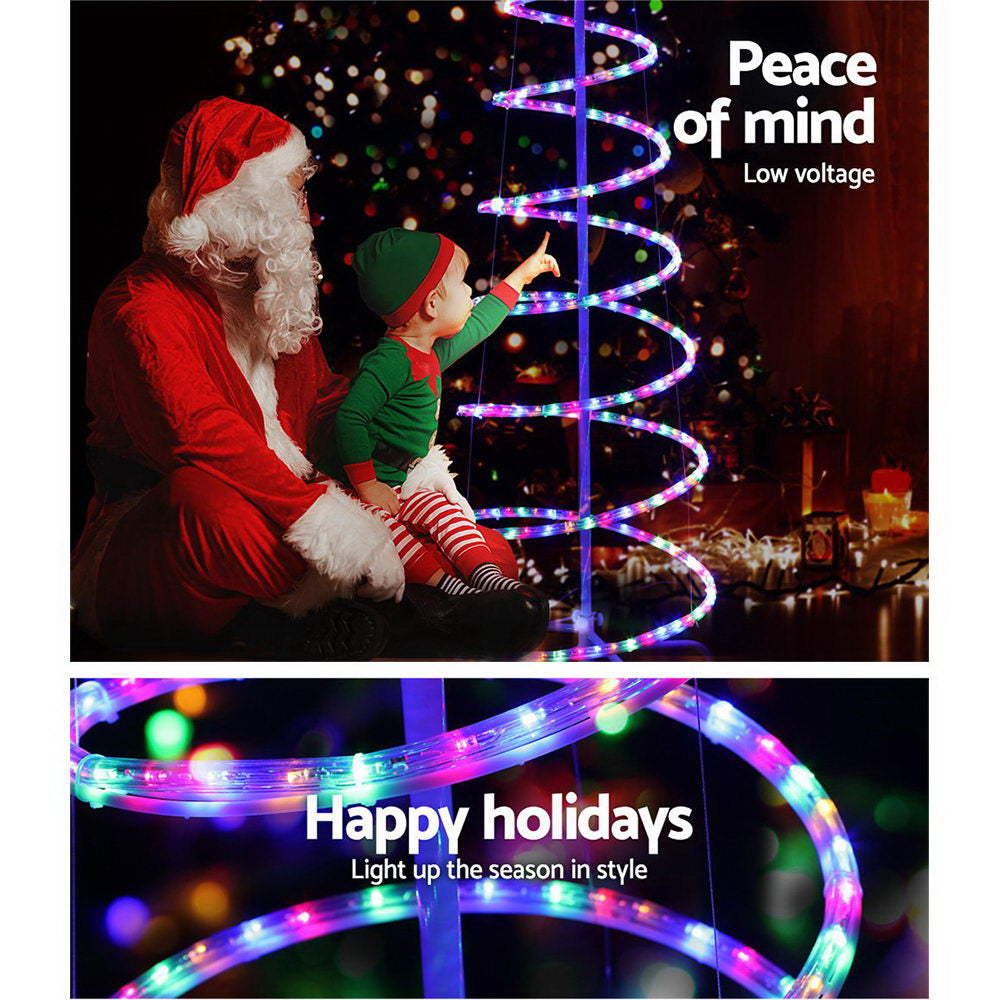 Colorful Waterproof LED Christmas Tree Motif Light - 1.88M Jingle Jollys Design