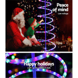Colorful Waterproof LED Christmas Tree Motif Light - 1.88M Jingle Jollys Design - Top-Down View