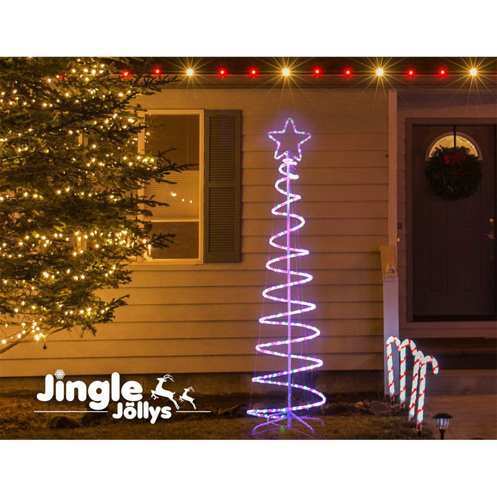 Colorful Waterproof LED Christmas Tree Motif Light - 1.88M Jingle Jollys Design
