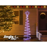 Colorful Waterproof LED Christmas Tree Motif Light - 1.88M Jingle Jollys Design - Rear View