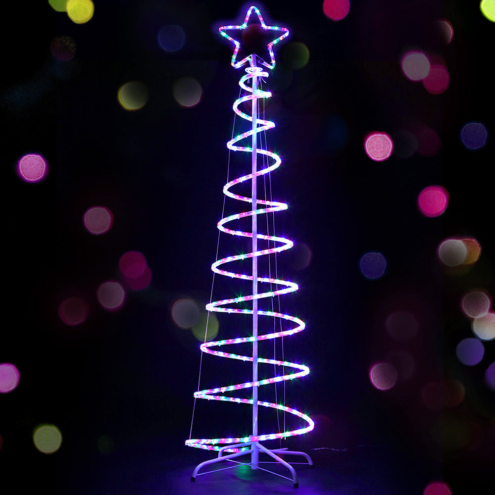 Colorful Waterproof LED Christmas Tree Motif Light - 1.88M Jingle Jollys Design