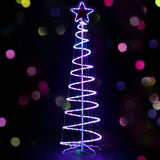 Colorful Waterproof LED Christmas Tree Motif Light - 1.88M Jingle Jollys Design - Low Angle