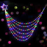 Enchanting 3M LED Waterfall Fairy Lights with 480 Bright Bulbs for Festive Celebrations - Low Angle