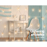 1000 LED Christmas Lights 4mx6m Net String Light Warm White Jingle Jollys - Side View