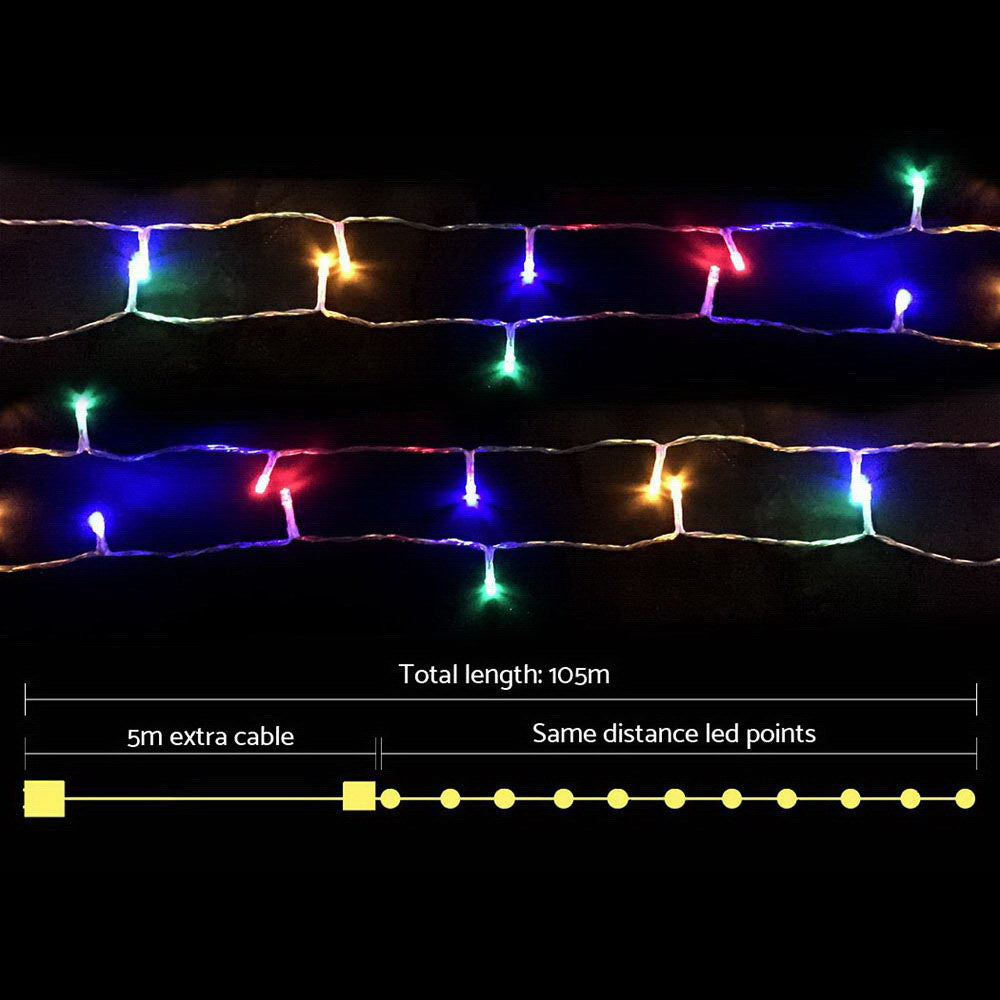 Festive Glow 100M 500LED Multi-Color Christmas String Lights