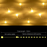 Jingle Jollys 100M 500 LED Warm White Christmas Fairy Lights - Front View