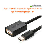 UGREEN USB-C Male to USB 2.0 Type A Female Charge & Sync Cable (Short Length) - Front View