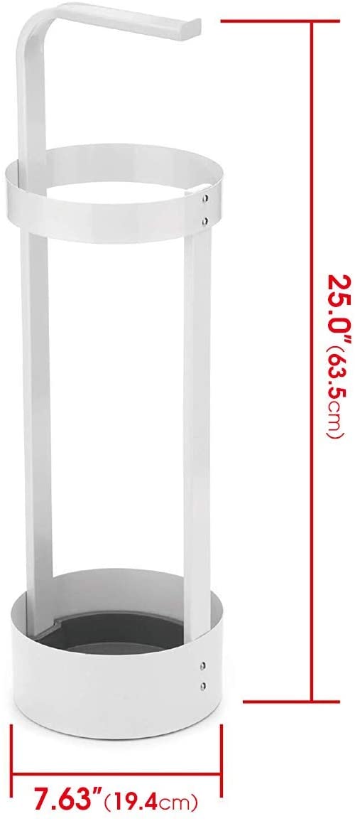 Stylish White Steel Umbrella Holder for Entryway
