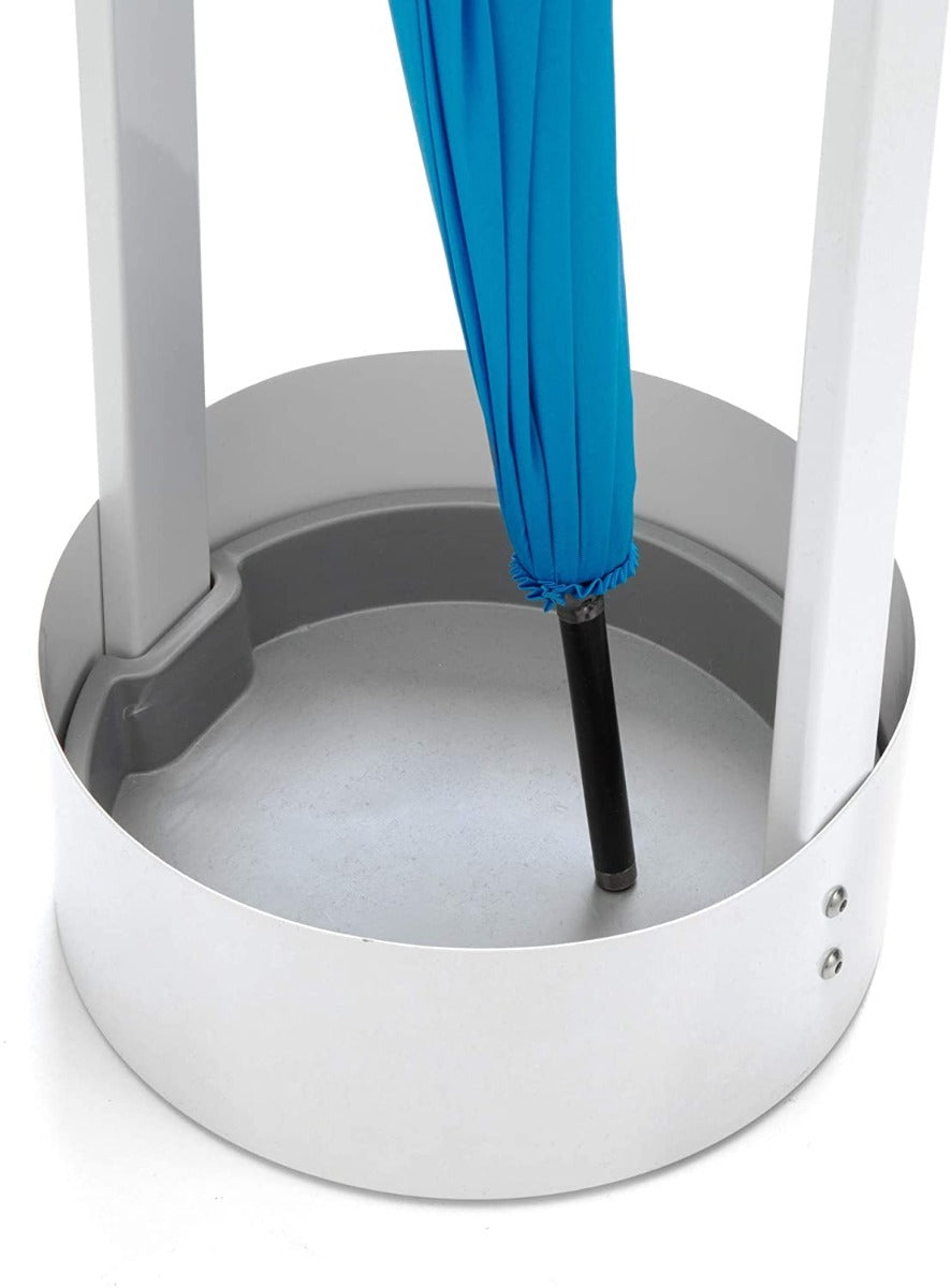 Stylish White Steel Umbrella Holder for Entryway
