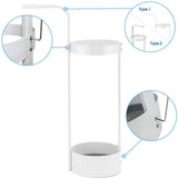 Stylish White Steel Umbrella Holder for Entryway - Rear View