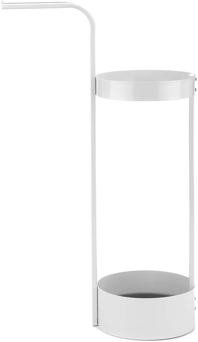 Stylish White Steel Umbrella Holder for Entryway