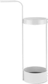 Stylish White Steel Umbrella Holder for Entryway - Front View