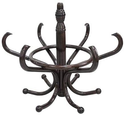 Walnut Tree Standing Coat Rack with 12 Hooks and Umbrella Holder