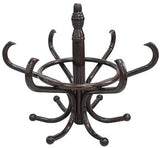 Walnut Tree Standing Coat Rack with 12 Hooks and Umbrella Holder - Side View