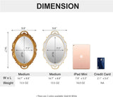 CARLA HOME Vintage Oval White 25 x 38 cm Ornate Wall Mirror for Bedroom and Living Spaces - Side View