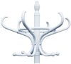 CARLA HOME White Coat Rack with Stand Wooden Hat and 12 Hooks Hanger Walnut tree