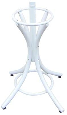 CARLA HOME Elegant White Wooden Coat Rack with 12 Hooks and Umbrella Stand