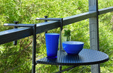 CARLA GARDEN Curved Wooden Balcony Table with Adjustable Height and Railing Compatibility - 45-Degree Angle