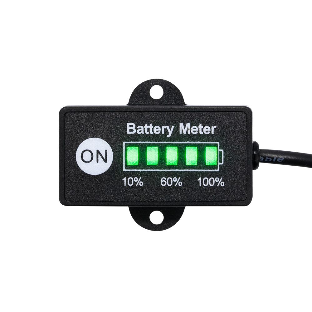 12V/24V LED Dual Battery Voltage Gauge with Momentary Switch for Easy Monitoring