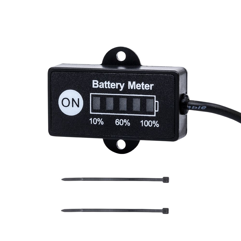 12V/24V LED Dual Battery Voltage Gauge with Momentary Switch for Easy Monitoring