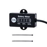 12V/24V LED Dual Battery Voltage Gauge with Momentary Switch for Easy Monitoring - Front View