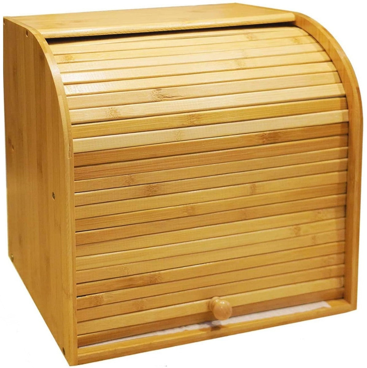 Dual-Compartment Bamboo Bread Storage Box